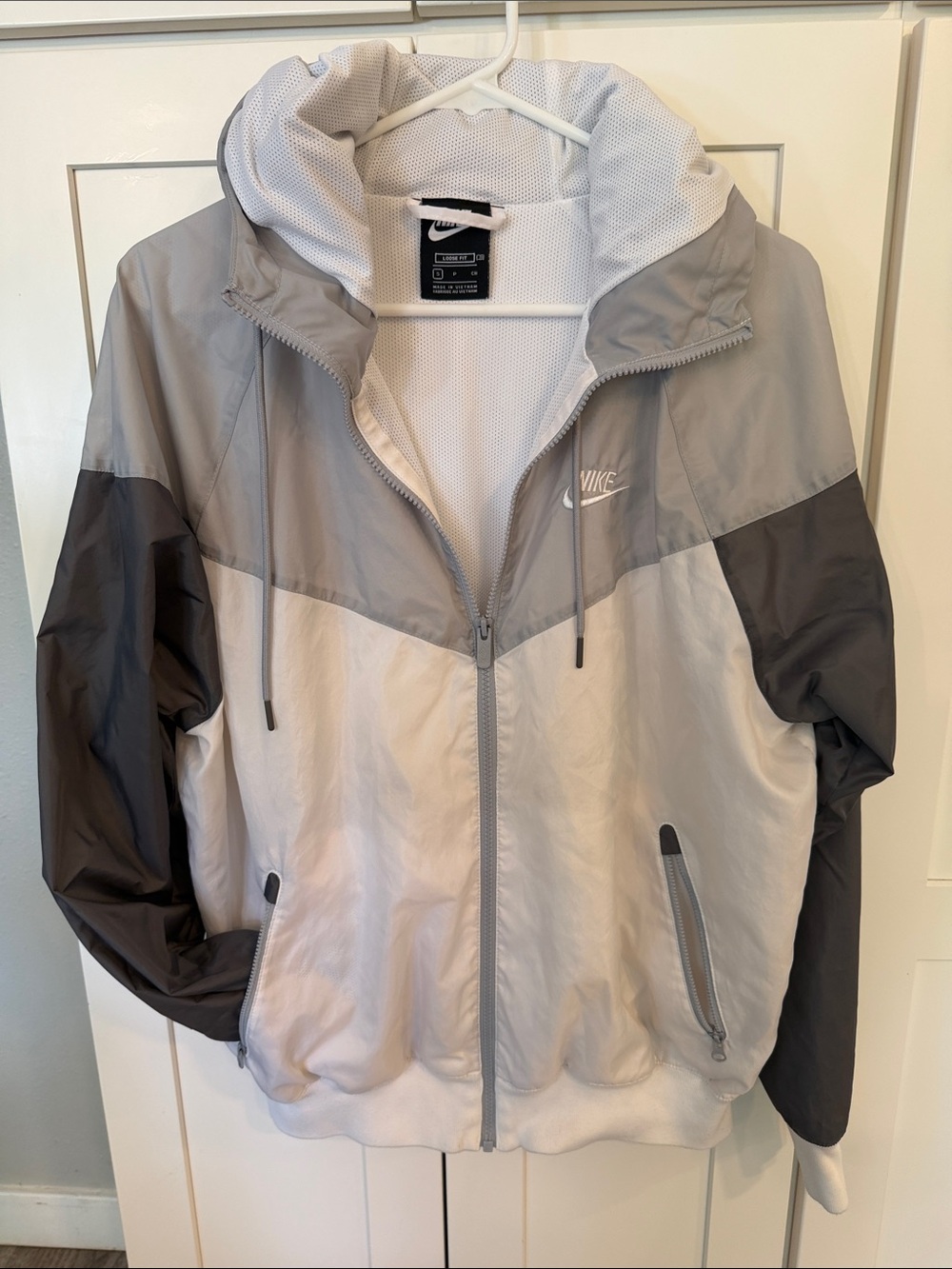 Nike Grey & White Colorblock Bomber Jacket